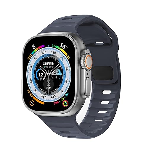 Cinturino sportivo per Apple Watch da 44 mm, 40 mm, 46 mm, 45 mm, 41 mm, 42 mm, 49 mm, cinturino per iWatch da 38 mm e 42 mm, unisex, morbido cinturino impermeabile in silicone per Apple Watch serie