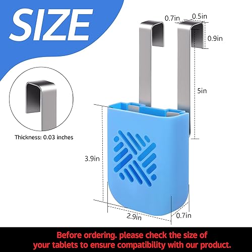 Miniatura 2 de moonoom 2 soportes azules para pastillas de limpieza de tanque de inodoro, 3.7 x 2.9 x 0.7 pulgadas, soporte para tableta de blanqueador para tanque