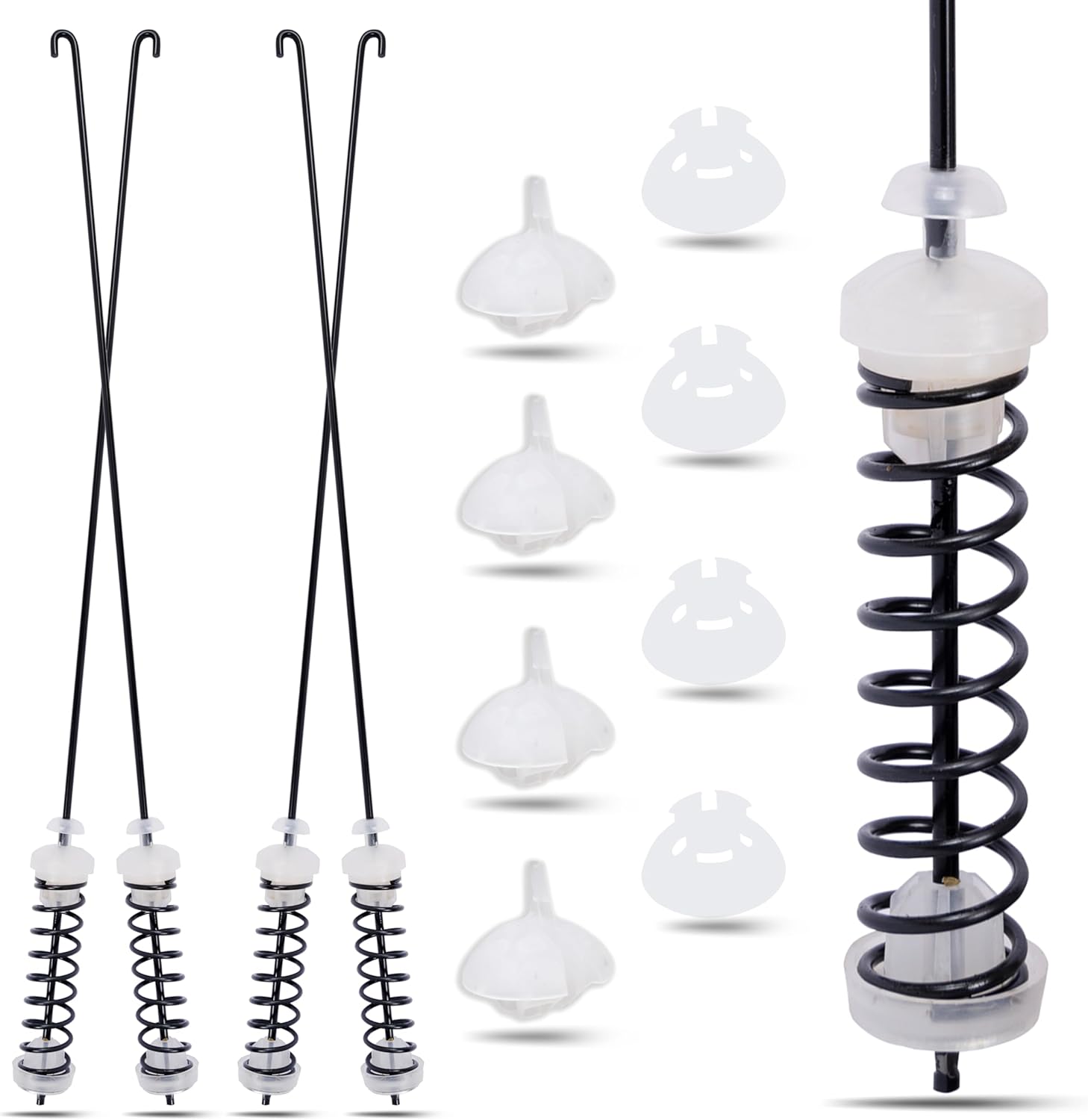 Set 4Pcs Washer Suspension Rod Kit Replaces W10780048 For Admiral ATW4675YQ1, Whirlpool WTW4800XQ4 WTW4800XQ1 WTW4800XQ2, Maytag MVWC200XW2 MVWC200XW1 Amana NTW4600YQ1 NTW4650YQ0 RTW4640YQ1 RTW4640YQ0