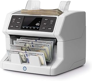 Safescan 2850 Money Counter Machine with Counterfeit Detection, Multi-Currency, Add/Batch Modes, Touch-Screen Display, High-Speed Counts and Sorts 1,500 Bills per Minute, 3 Point Counterfeit Check