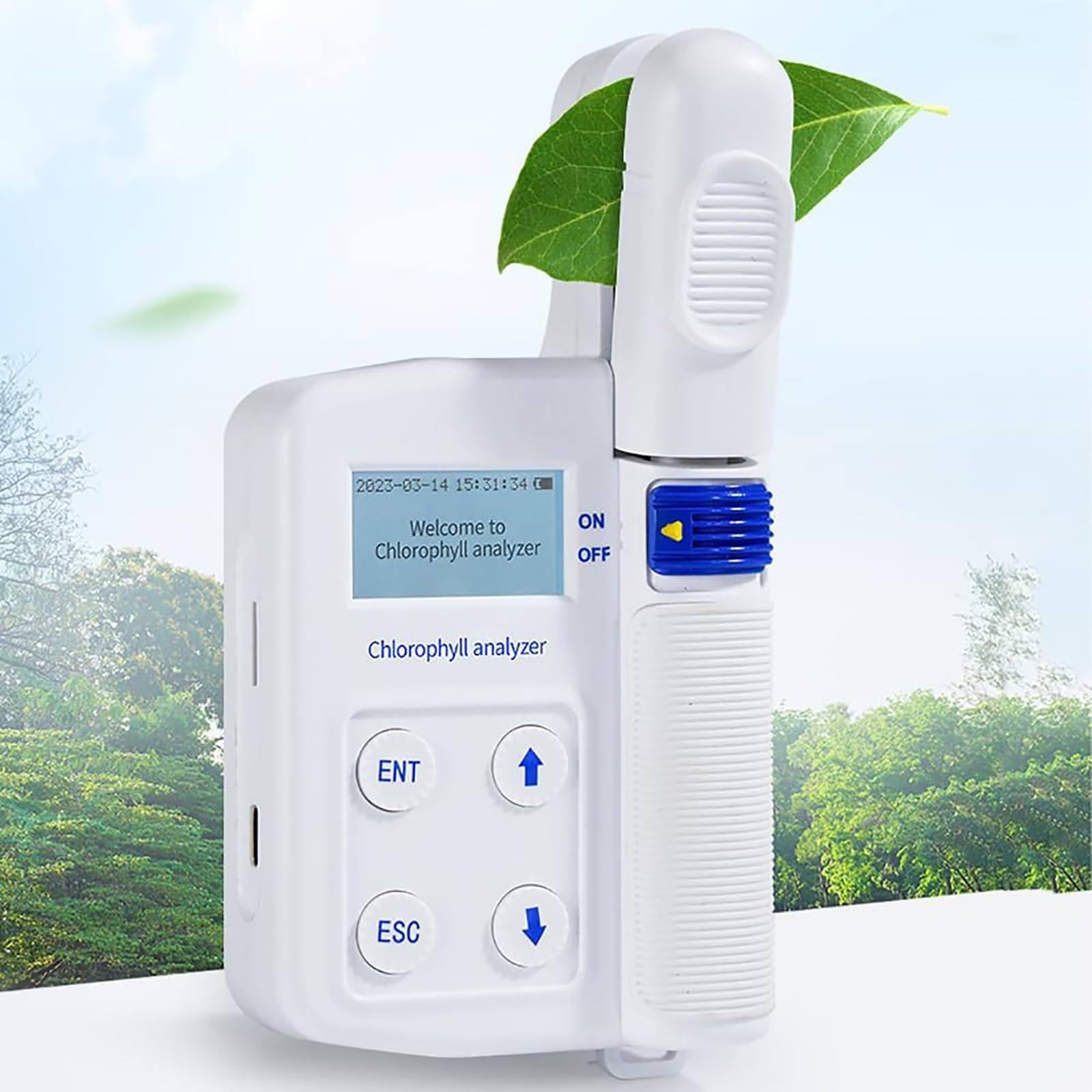 Analyseur de chlorophylle Portable, détecteur de Plantes, avec écran LCD (0,0-99,9 SPAD), Zone de Mesure 2 x 3 mm, pour mesurer la teneur en chlorophylle des Plantes, YT-YC