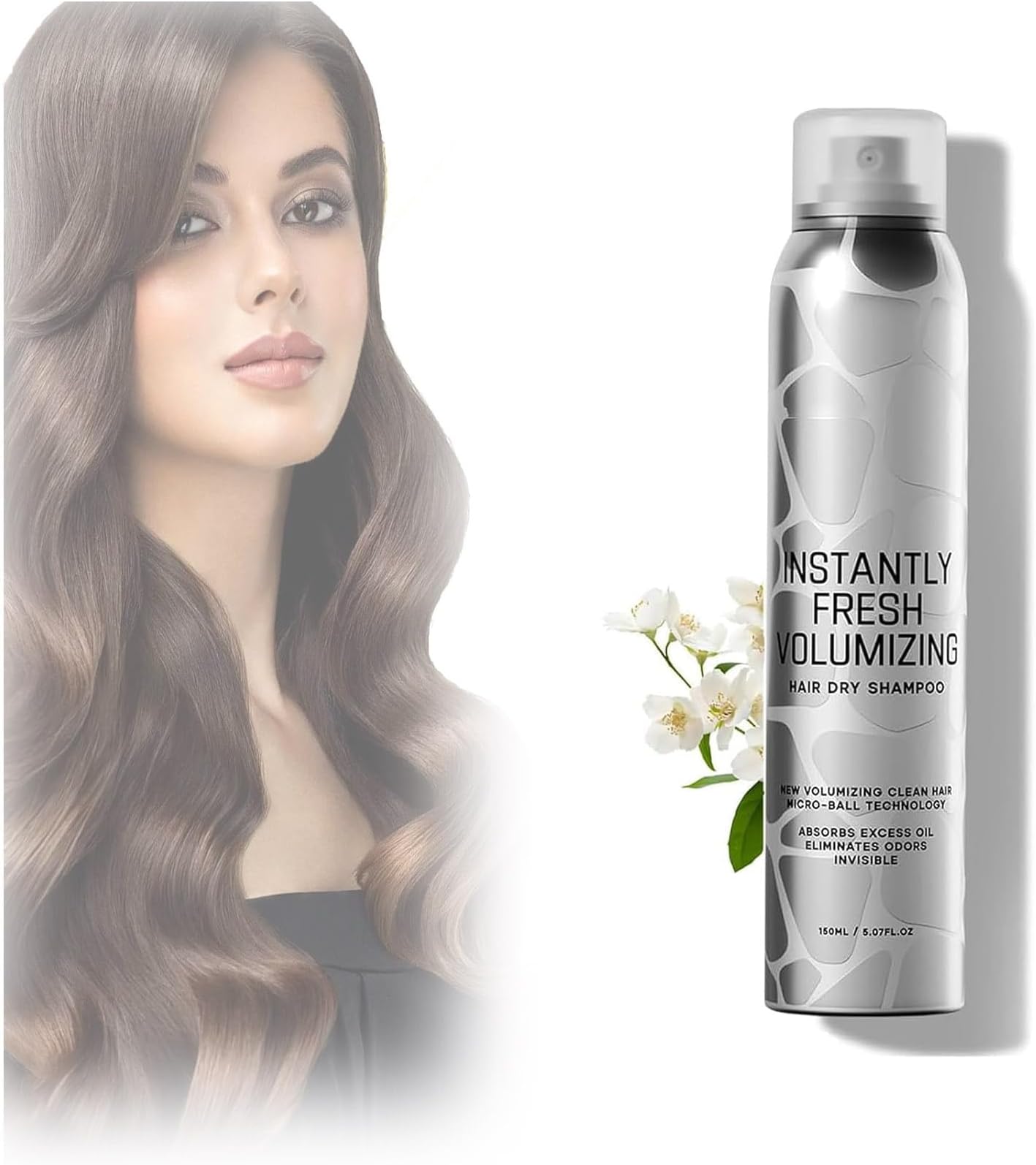 Halovida Volumizing Dry Shampoo Spray - Instantly Fresh for Dark Hair (1pc)