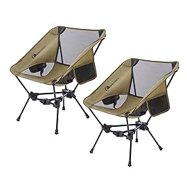 MOON LENCE 2 Pack Portable Camping Chairs Backpacking Chair - The 4th Generation Ultralight Folding Chair - Compact, Lightweight Foldable Chairs for Hiking Mountaineering, Beach