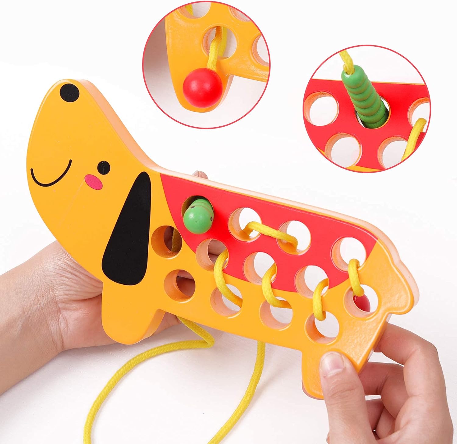 Wooden Lacing Threading Toys and Wooden Math Counting Hundred Board Toys