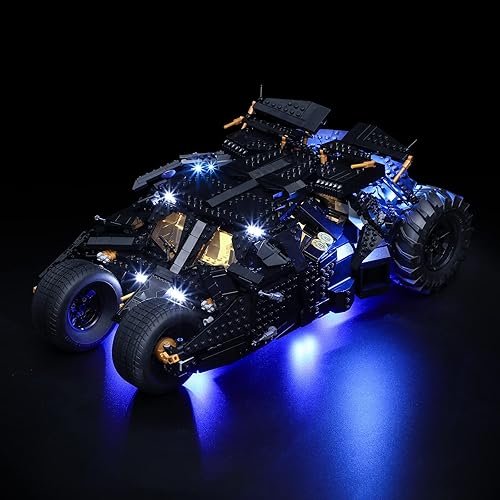 BRIKSMAX Kit de iluminación LED para vaso Batmobile de Batman, compatible con el modelo de bloques de construcción Lego 76240, no incluye el juego
