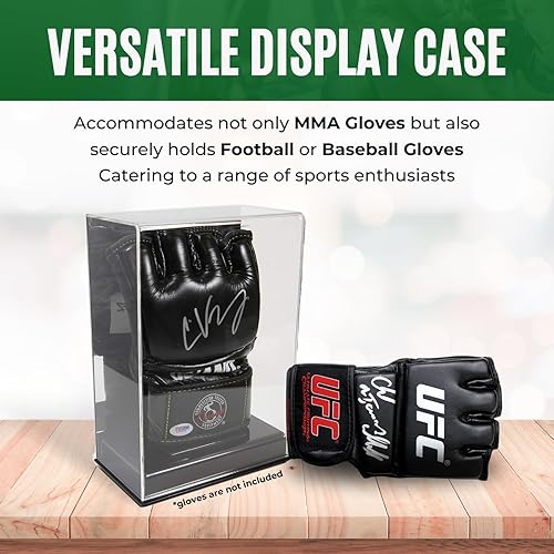Miniatura 5 de Deluxe Single MMA Fight UFC - Estuche de exhibición para guantes con respaldo espejado y base sólida  Pantalla para guantes con protección UV seguro