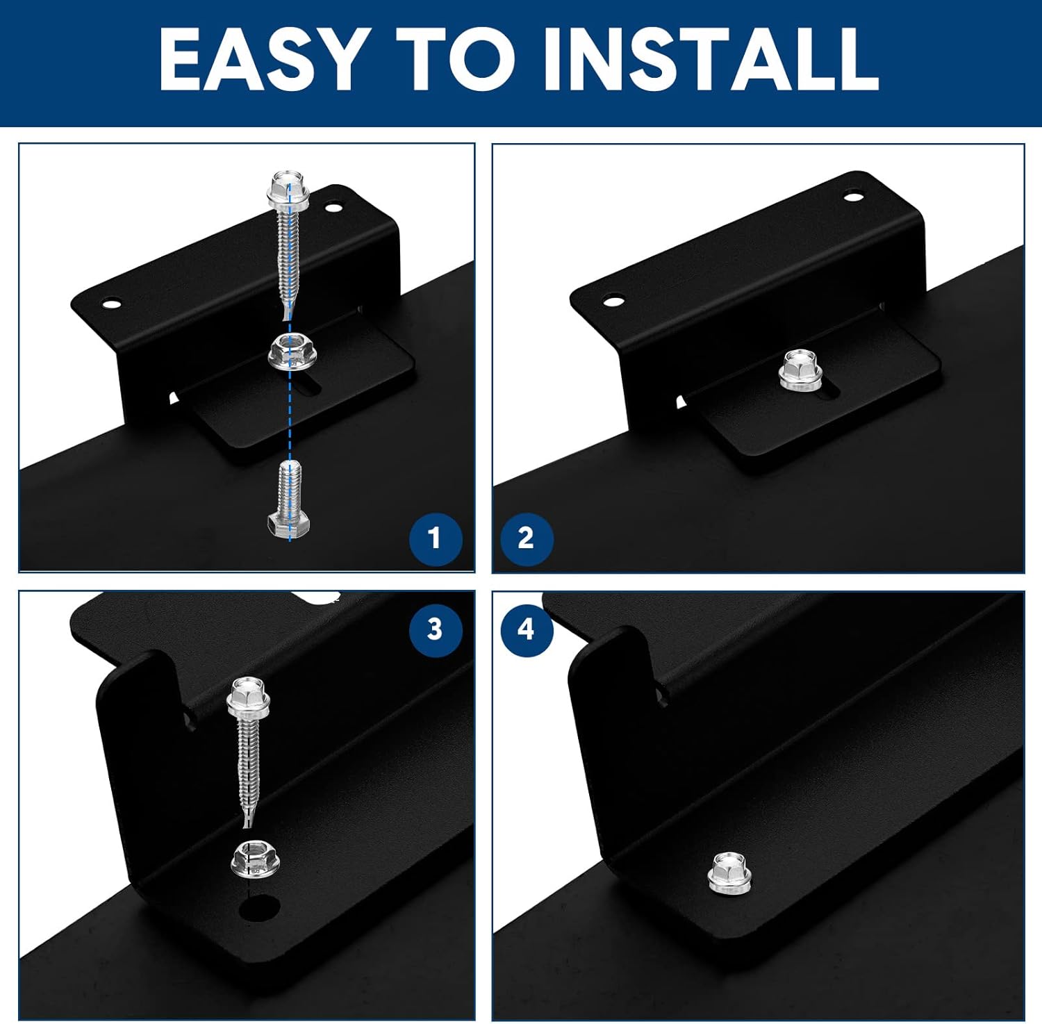 Tatuo 40 Sets Solar Panel Mounting Brackets Z Bracket Aluminum Alloy Solar Panel Mounting Brackets Kit with Nuts and Bolts for Boat, Wall and Other Off Gird Roof Installation, Black