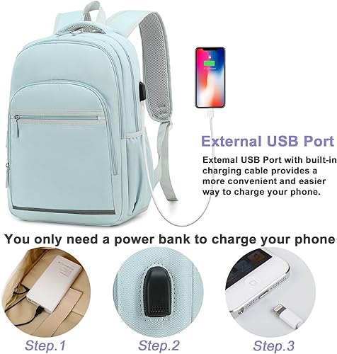 Miniatura 7 de BLUBOON Mochila para mujer de 15.6 pulgadas, mochila para la escuela universitaria, mochila floral para niñas, mochila para viajes de negocios con