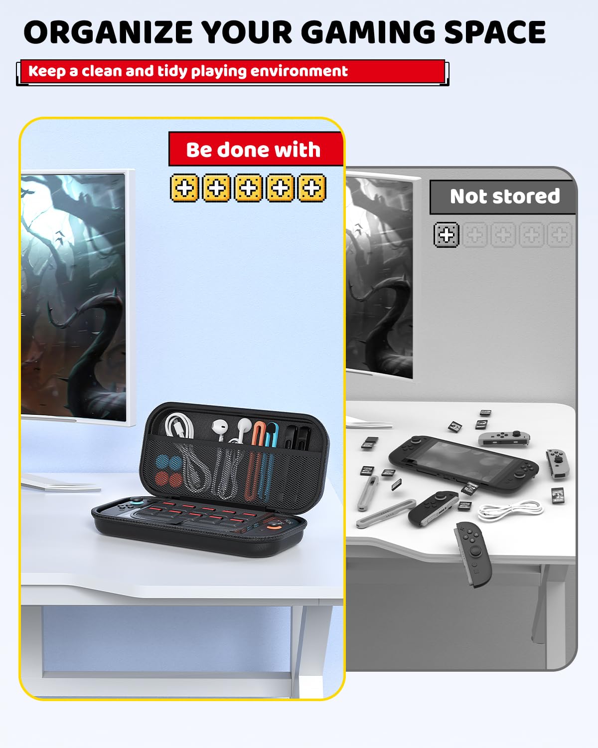 Klipdasse Switch 2 Slim Case for Nintendo Switch 2 (2025)/Switch/OLED, Hard Shell Carry Case with Soft Lining, 10 Card Slots, Durable Ballistic Nylon, Soft Silicone Handle, Switch2 Carry Case - Image 5