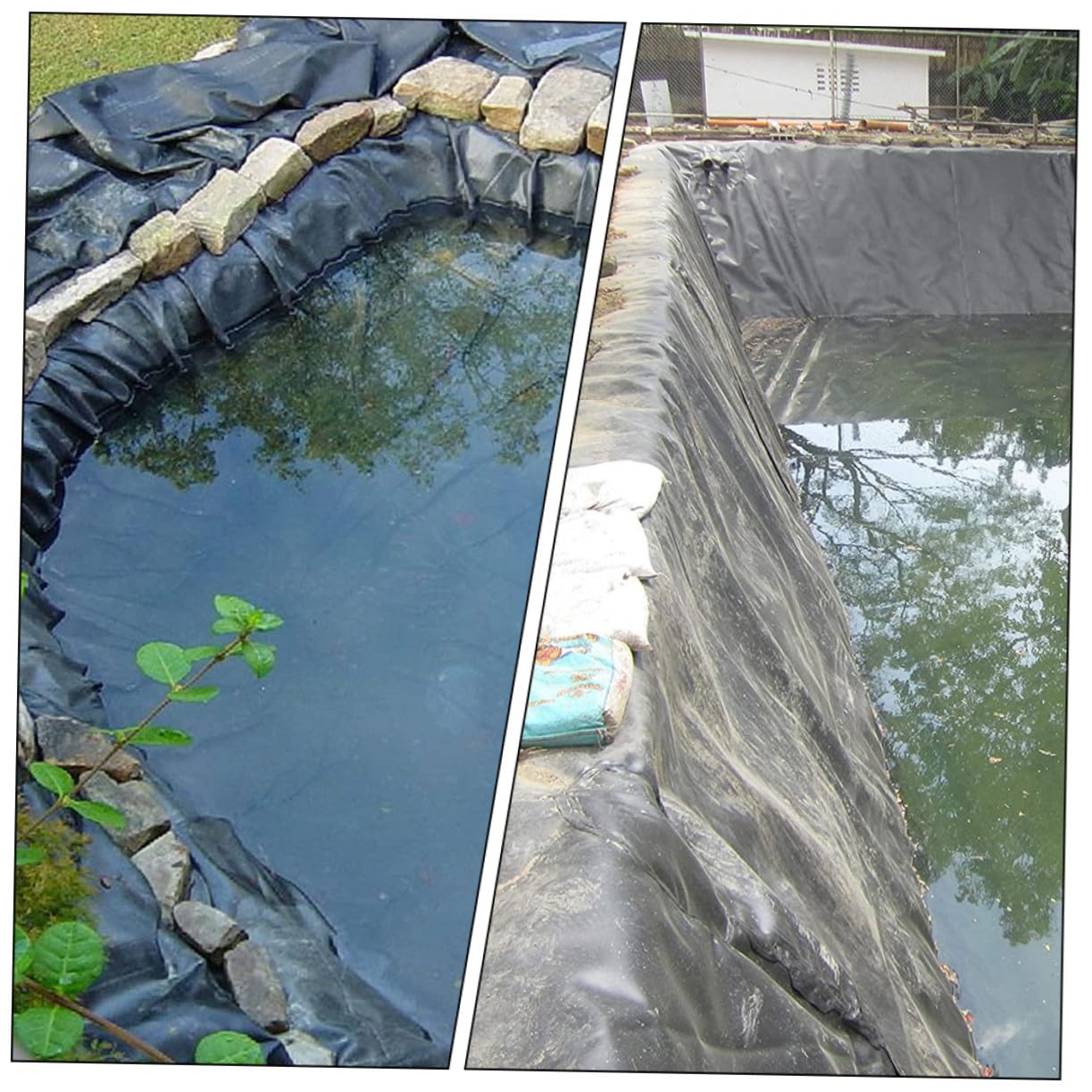 ibasenice Rivestimento per Laghetto per Pesci Hdpe Ampio e Prevenzione Efficente delle Perdite d Acqua Resistente ai Danni Taglio Comodo per Diverse Esigenze