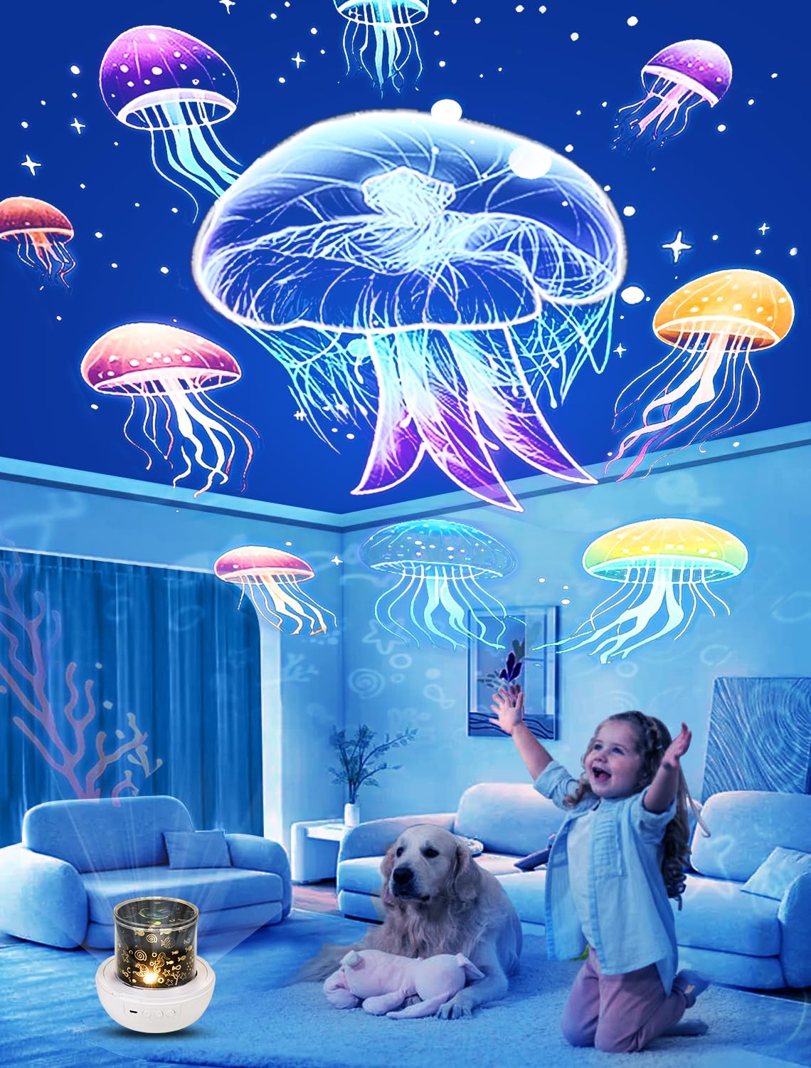 21 Sets of Films Projector Night Light for Kids Kids Night Light Projector for Bedroom Ceiling Star Galaxy — view 5