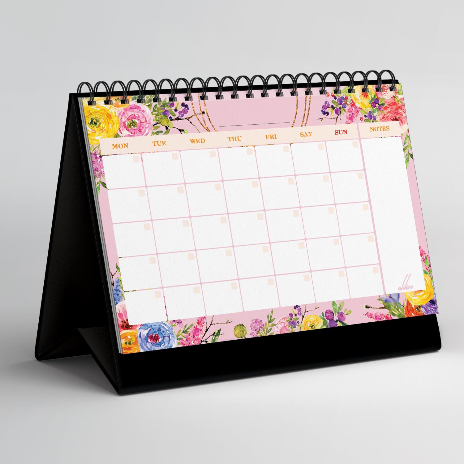 Aldivo Calendar Any Month Any Year Floral Design Desk Calendar