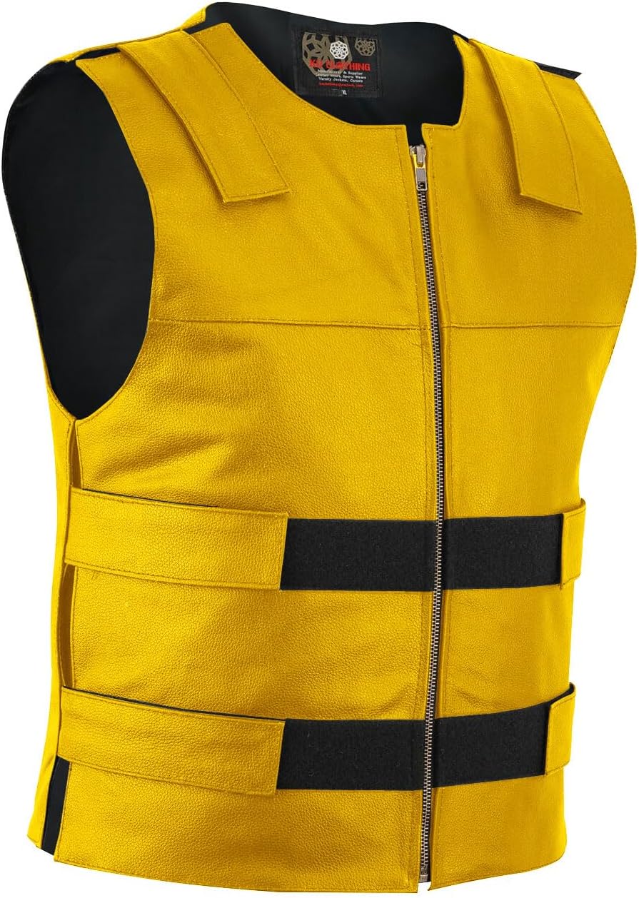 Men's Club Vest Bullet proof Style Leather Motorcycle SWAT Concealed Carry Pockets for bikers Tactical waistcoat