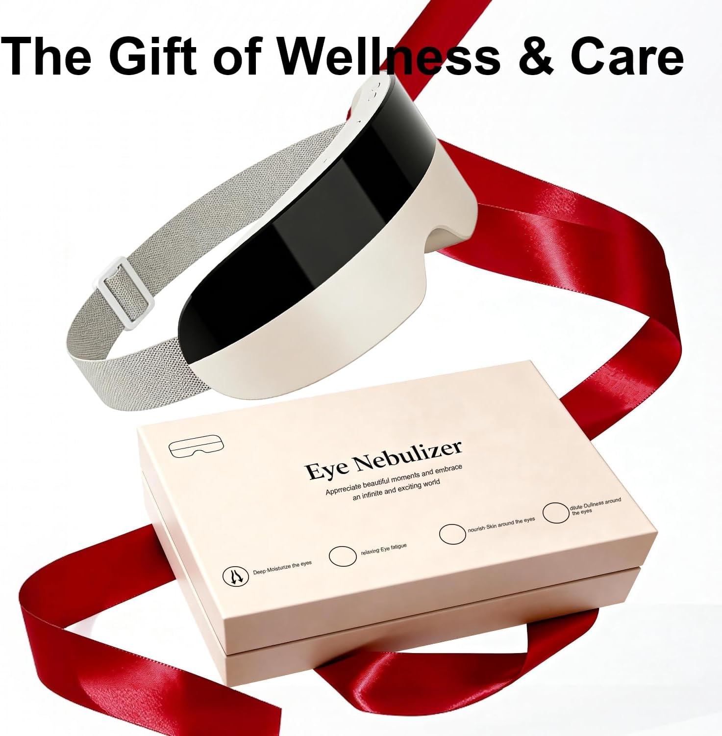 Eye Massager with Heat and Cooling - with Atomization Function, Smart Heated Eye Mask with 3D Massage, Bluetooth Music, for Office, Travel, Home Use, Portable and Gifts for Women and Men