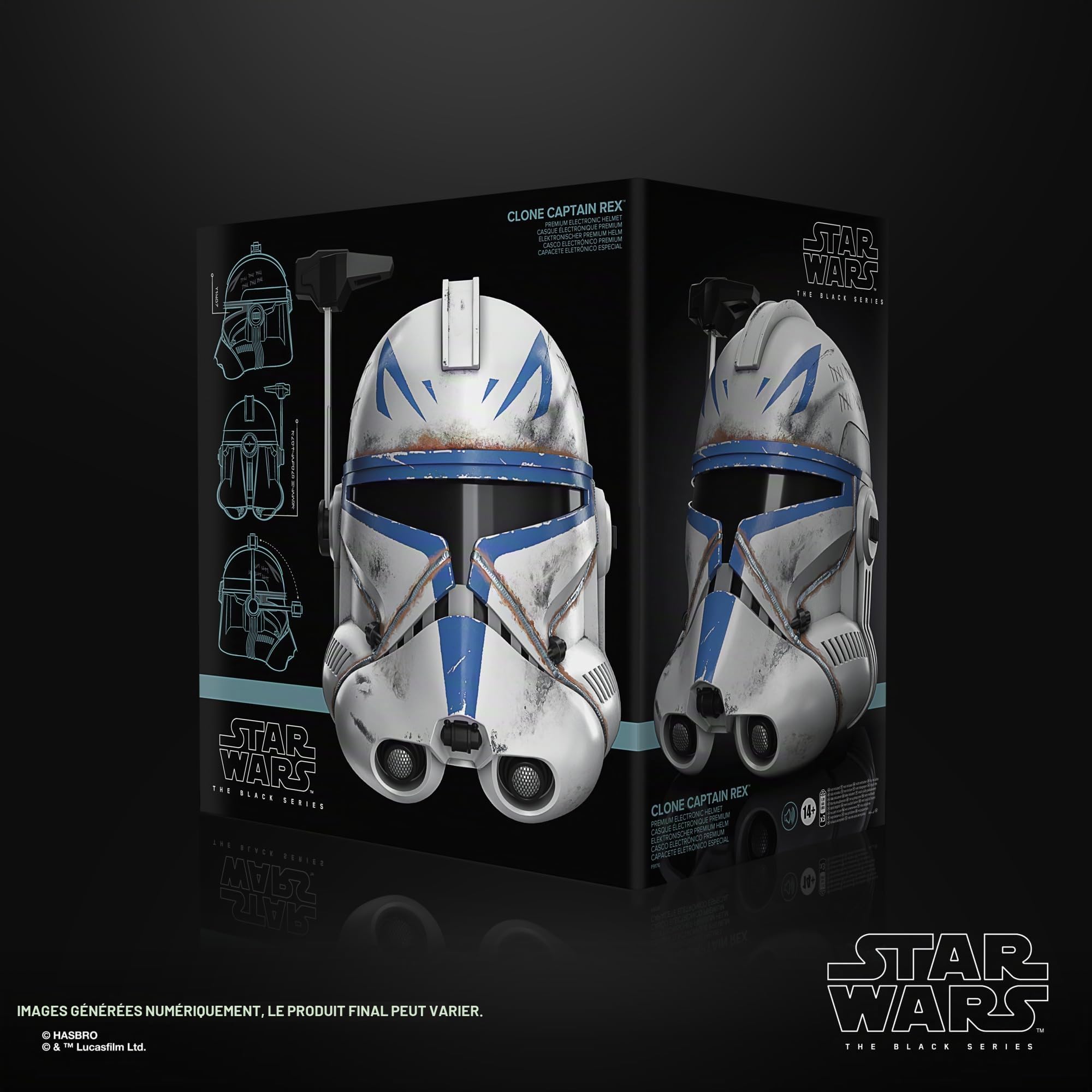Star Wars The Black Series, Casque électronique Premium Clone Captain Rex, Ahsoka, Article de Cosplay pour Adulte
