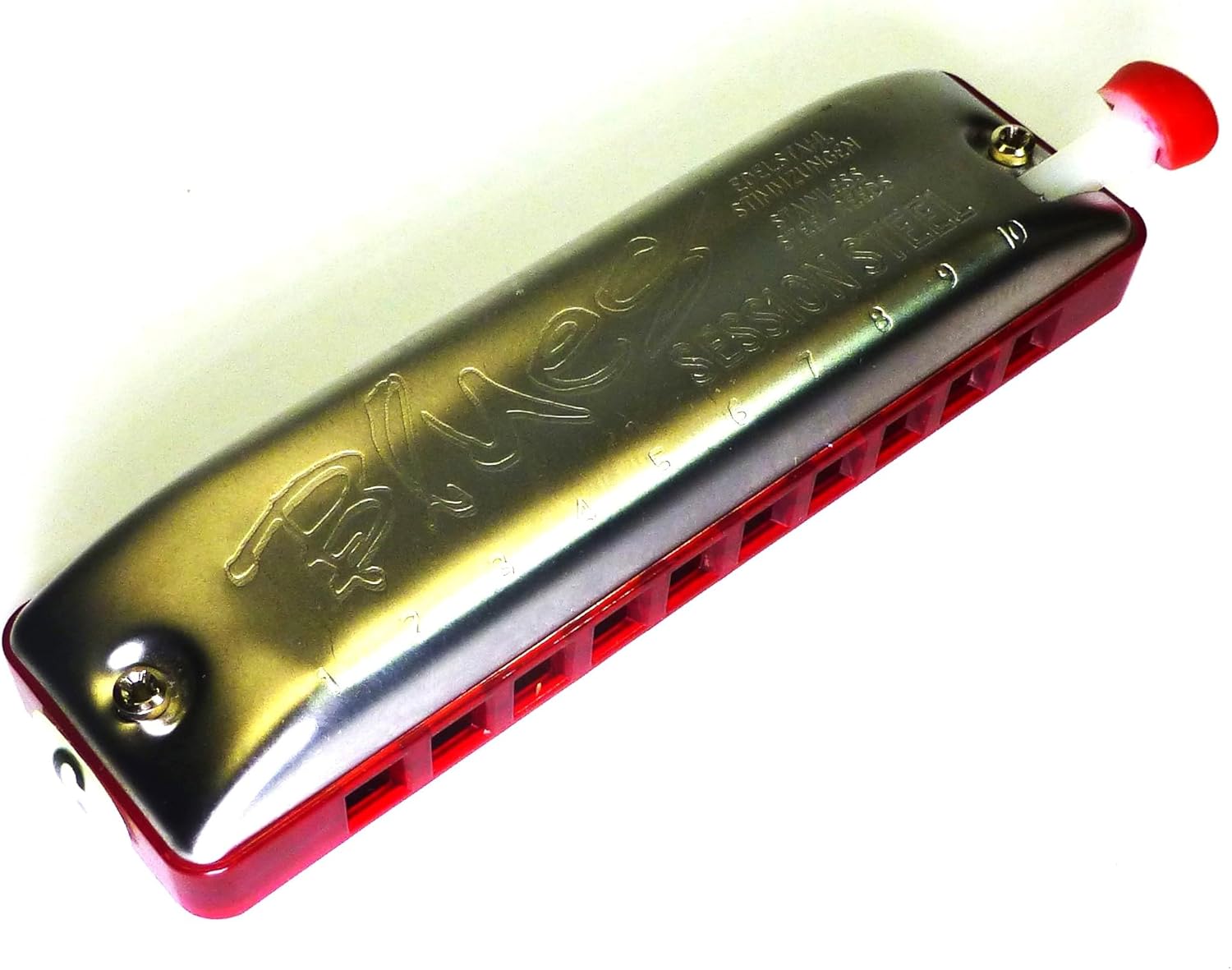 TurboSlide - Custom Seydel Session Steel Harmonica with Magnetic Slide for Extreme Bending (Key of A, Black Comb)