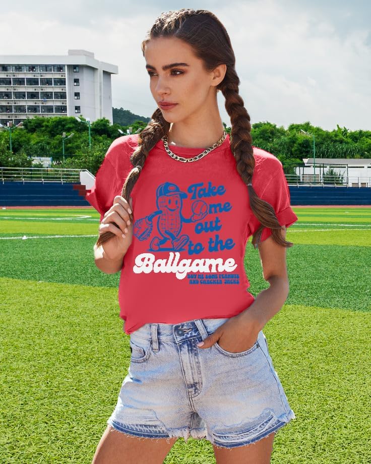 ALLTB Baseball Shirts Women Funny Baseball Mom Shirt Ballgame Graphic Tshirt Game Day Fan Tee Casual Short Sleeve Top - Image 4