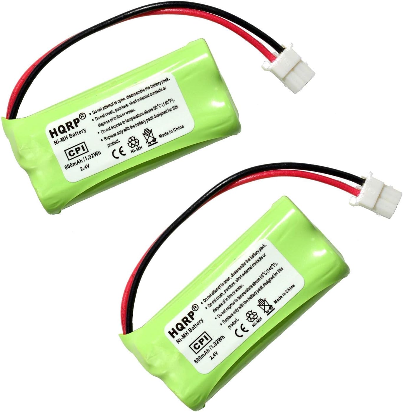 HQRPPhone Battery 2-Pack for VTech CS6328 CS6328-2 CS6328-3 CS6328-4 CS6328-5 CS6329 CS6329-2 CS6329-3 CS6329-4 CS6329-5 LS6325 LS6325-2 LS6325-3 LS6325-4 LS6325-5 Cordless Telephone + Coaster