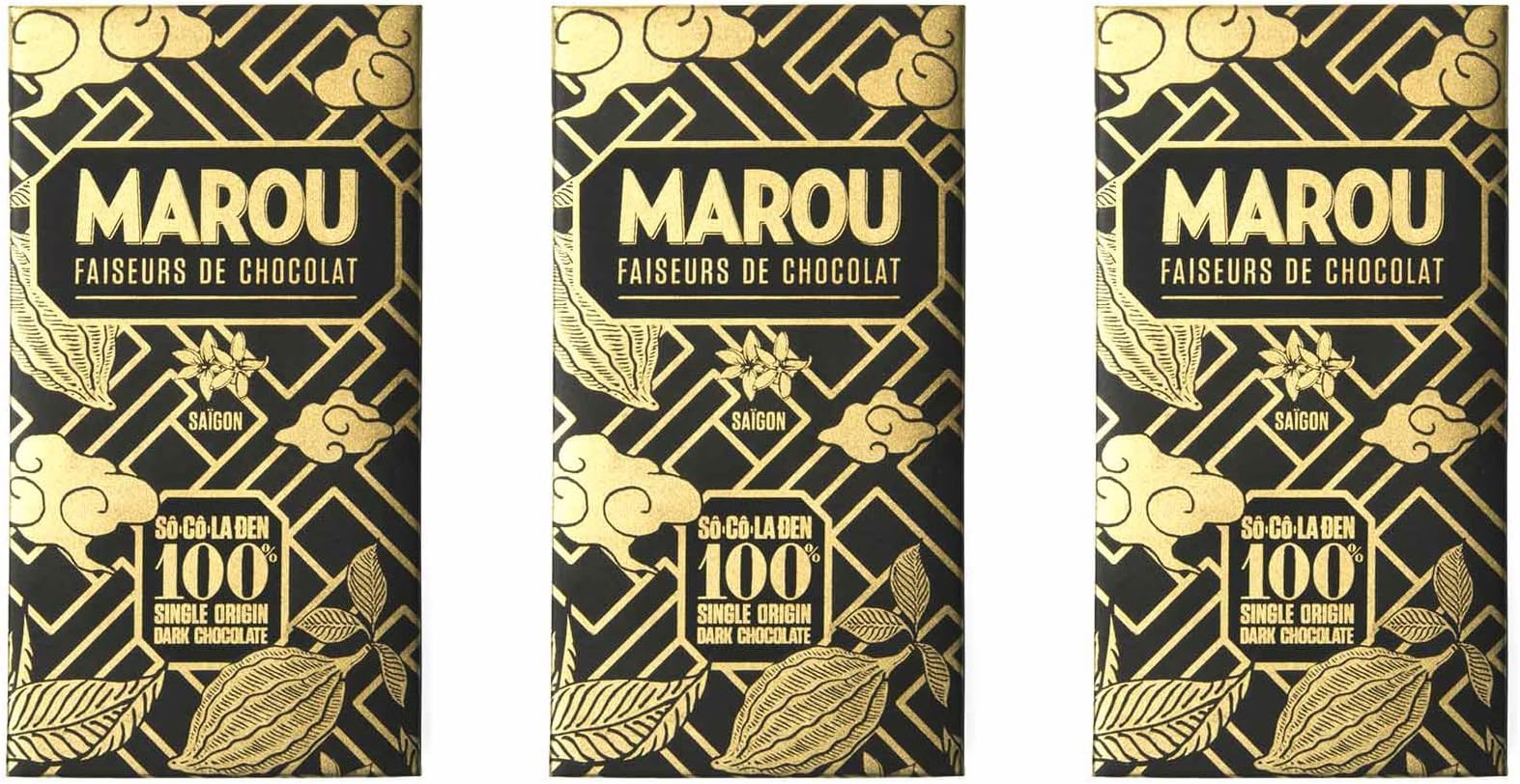 100% Cacao Dark Chocolate 3-Pack | Sugar Free Dark Chocolate | Vietnam Single Origin, Soy Free, Dairy Free, Gluten Free | 3 x 60g Bar