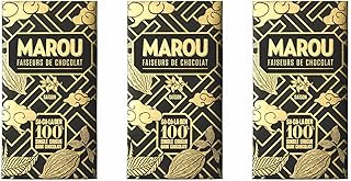 Marou 100% Cacao Dark Chocolate 3-Pack | Sugar Free Dark Chocolate | Vietnam Single Origin, Soy Free, Dairy Free, Gluten Free | 3 x 60g Bar