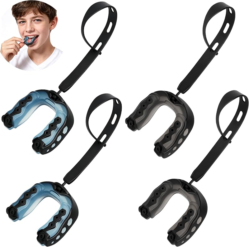 4Pack Football Mouth Guard, Soft Youth Mouth Guard, Professional Sports Mouthpiece for Boxing, Hockey, Basketball, Lacrosse