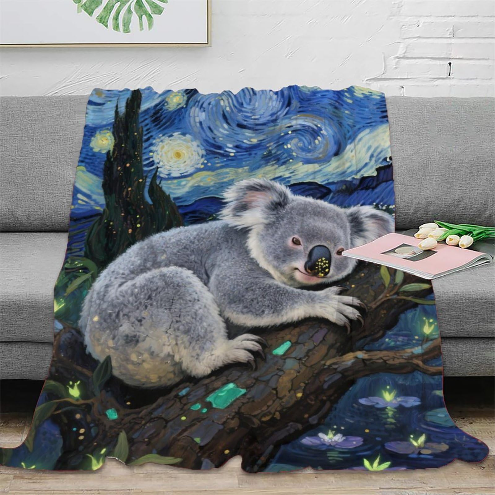Koala Blanket Soft All Seasons Suitable for Couch Sofa Bedroom Living Room 150x200cm