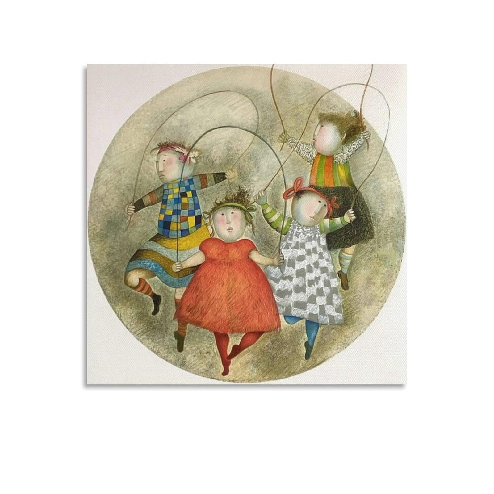 Graciela Rodo Boulanger Print Rythmes A La Corde Artworks Picture Print Poster Wall Art Painting Canvas Decor Home Posters 12x12inch(30x30cm)