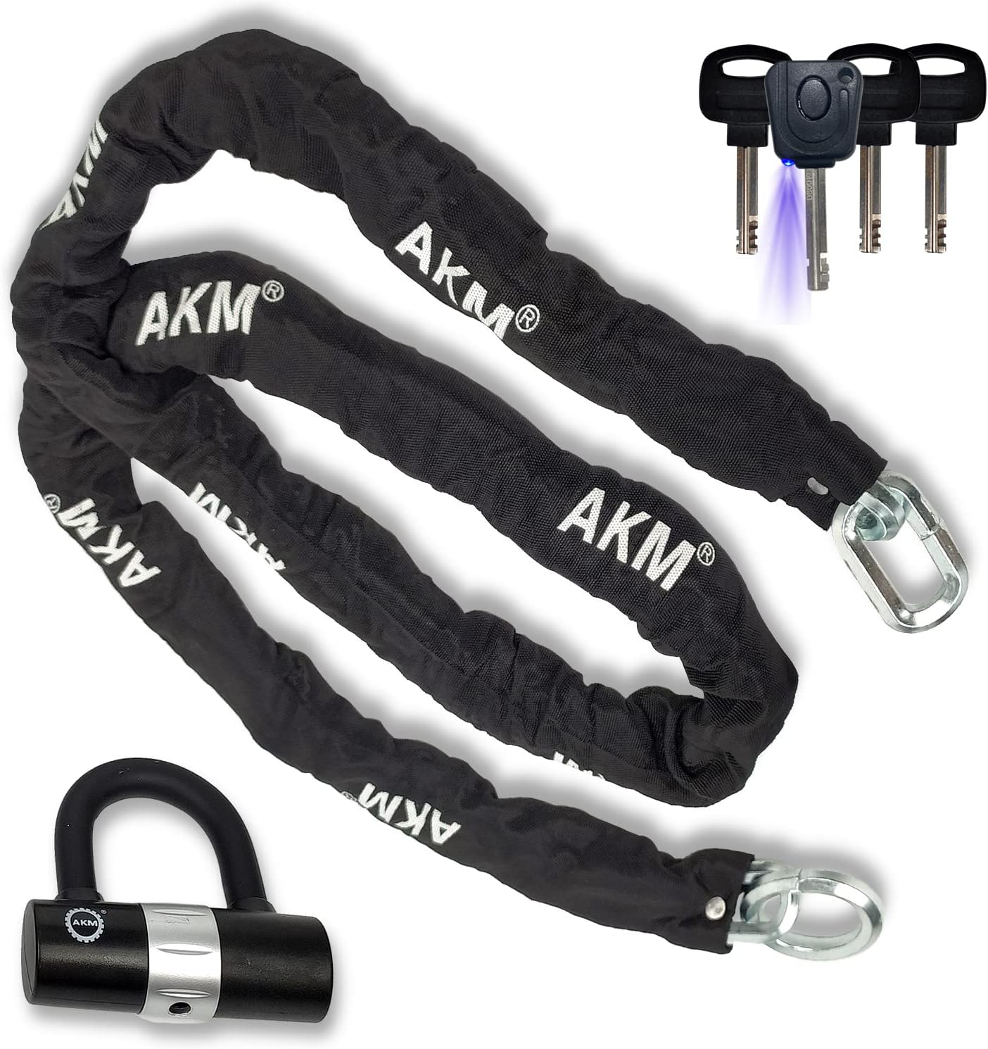 AKM AntiTheft Motorcycle Chain Lock 12KS 8.2 Foot Heavy