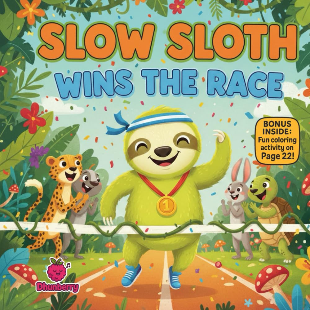 Slow Sloth Wins the Race: A Rhyming Picture Book About Patience, Perseverance, and Going at Your Own Pace