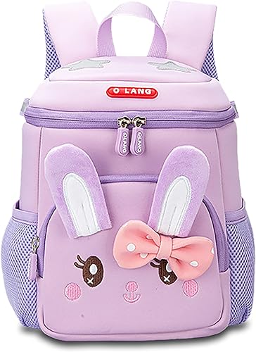 Cute Bunny - Mochila y bolsa de hombro para niños, 2 piezas, ligera, antipérdida, mochila escolar pequeña, Mochila púrpura, Classic