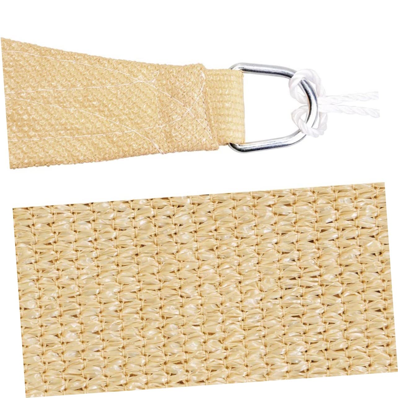 Triangle Sun Shade Sail Pe Beige UV Block per Patio e Kailyard | Vacanze Estive, Tenda Triangolo da Esterno con Rope Set, Enhanced Pull Strength
