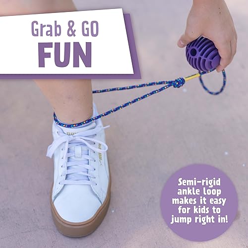 Miniatura 4 de Just Jump It Tobillo Skip Ball Rueda Plegable Saltar Cuerda para Niños Equipo de Ejercicio y Juguete de Agilidad - Púrpura