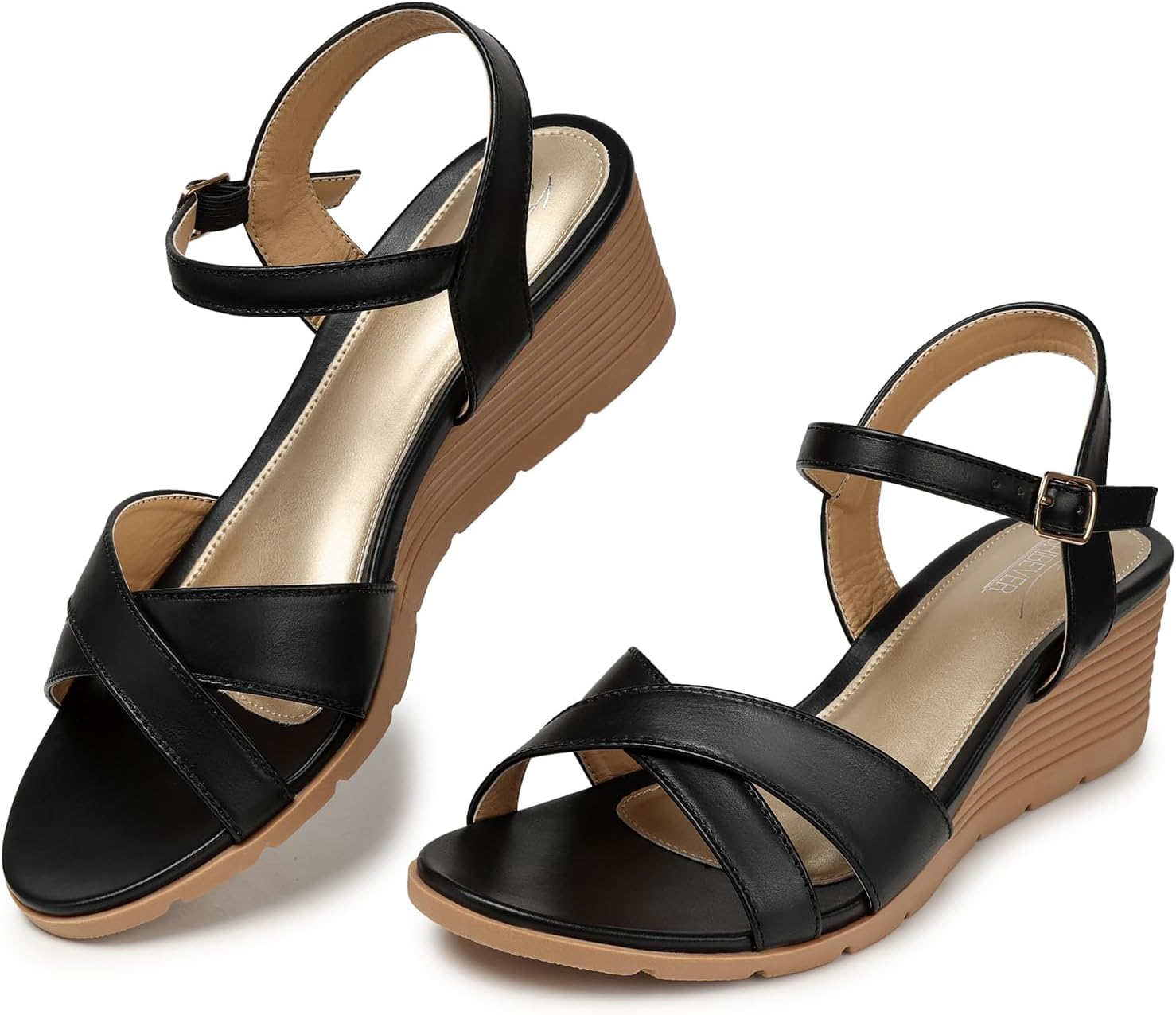 SHIBEVER Womens Sandals - Comfortable Summer Wedge