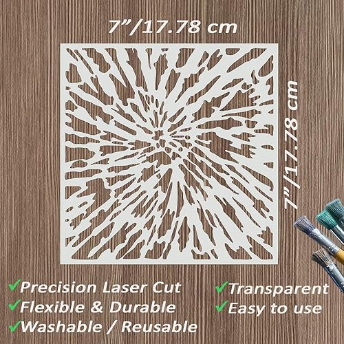 Miniatura 9 de DLY LIFESTYLE Plantilla de girasol boho para pintar sobre madera, lienzo, papel, tela, paredes y muebles, plantilla de girasol, 7 x 7 pulgadas,