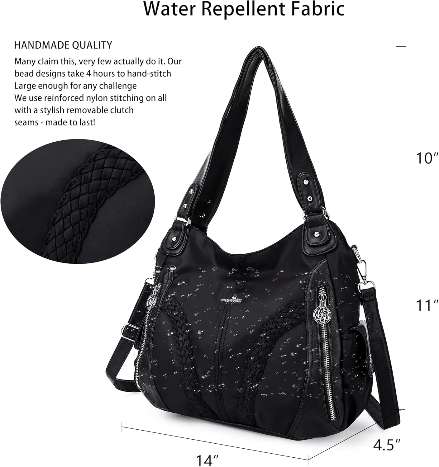 Purses and Handbags Women Fashion Tote Bag Shoulder Bags Top Handle Satchel Purses Washed Synthetic Leather Handbag - Image 3