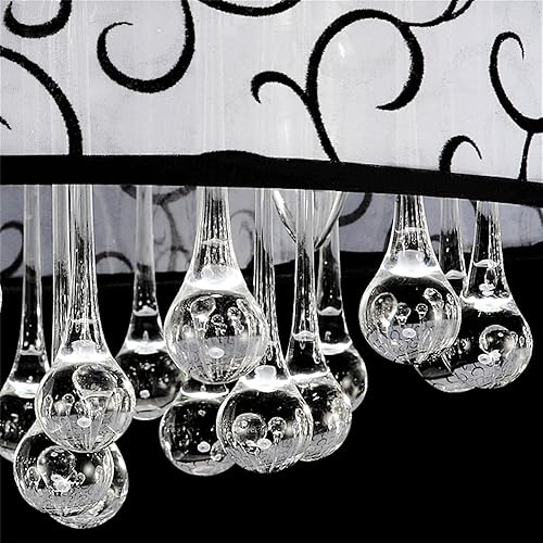 Miniatura 9 de DINGGU - Lámpara de techo moderna de tambor para montaje empotrado, 4 luces, decoración de gotas de lluvia