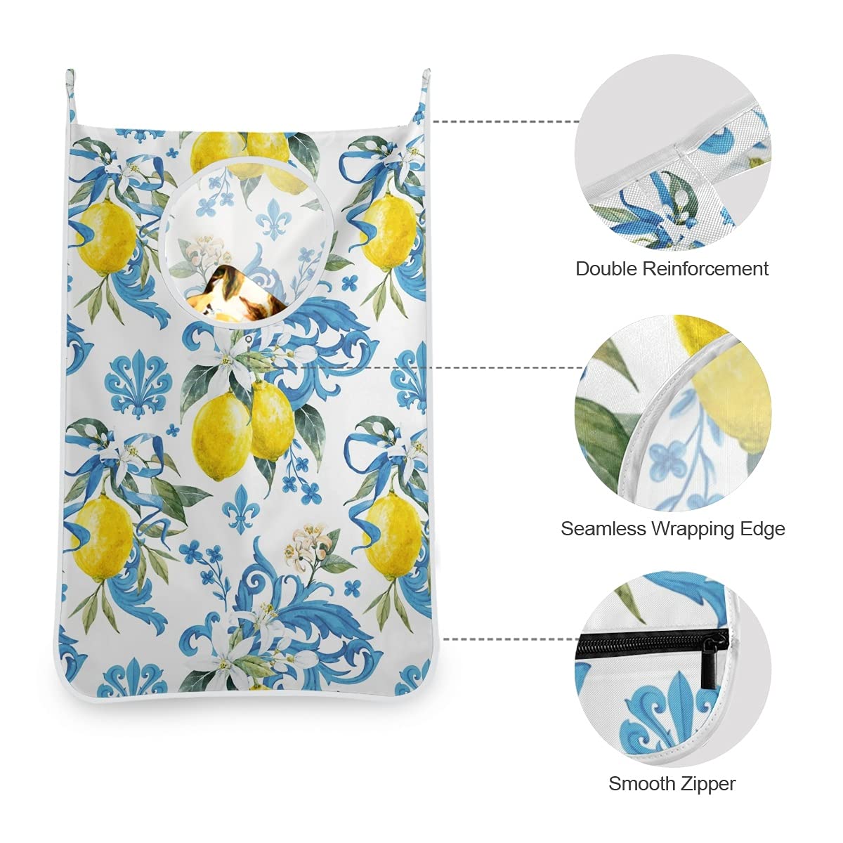 Bolsa De Lavandería Para Colgar En La Puerta – Organizador De Ropa Sucia, Con 2 Ganchos De Acero Y 2 Ventosas, Color Café