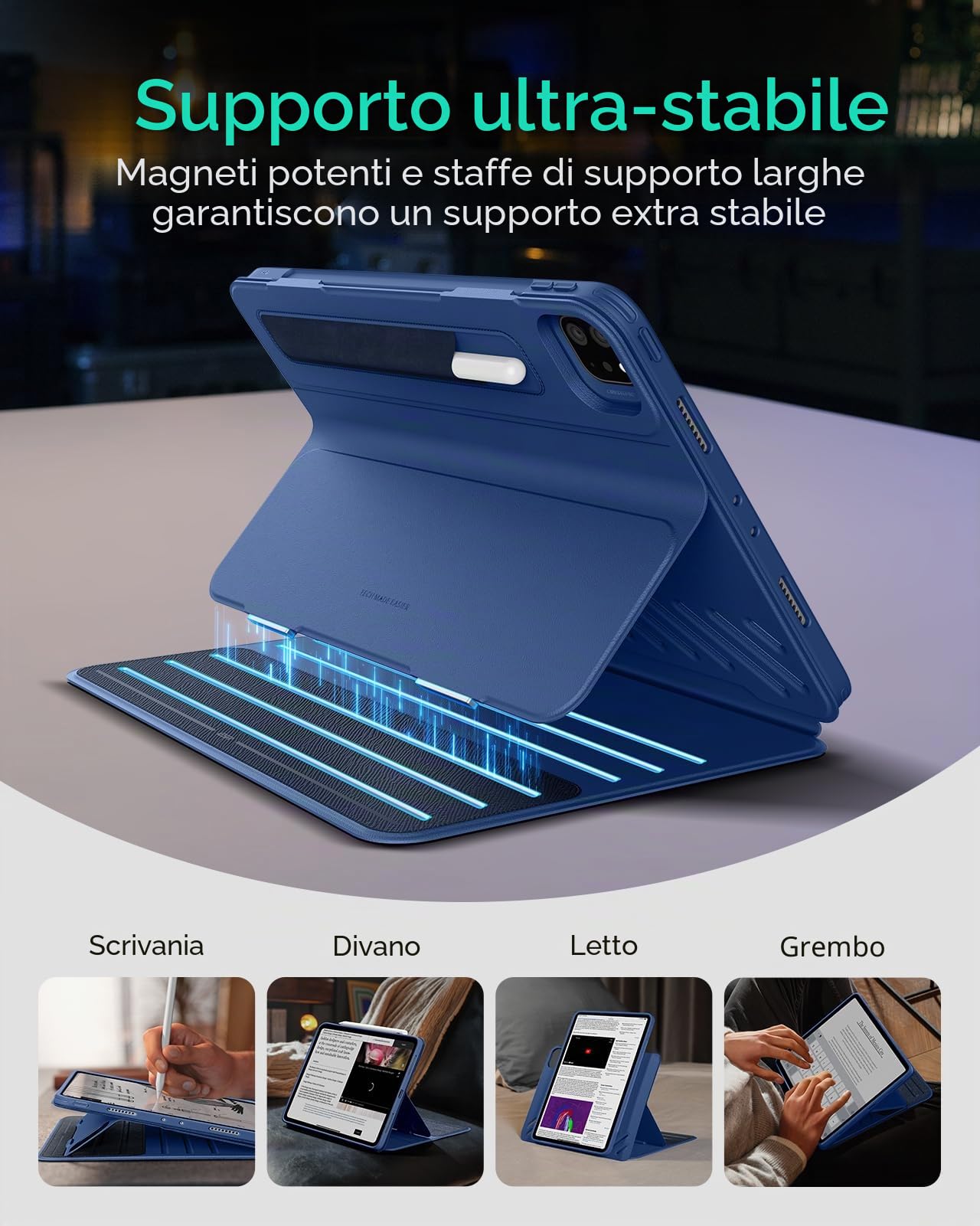 ESR Custodia per iPad Pro 12.9 (6a/5a Generazione, 2022/2021), Blu