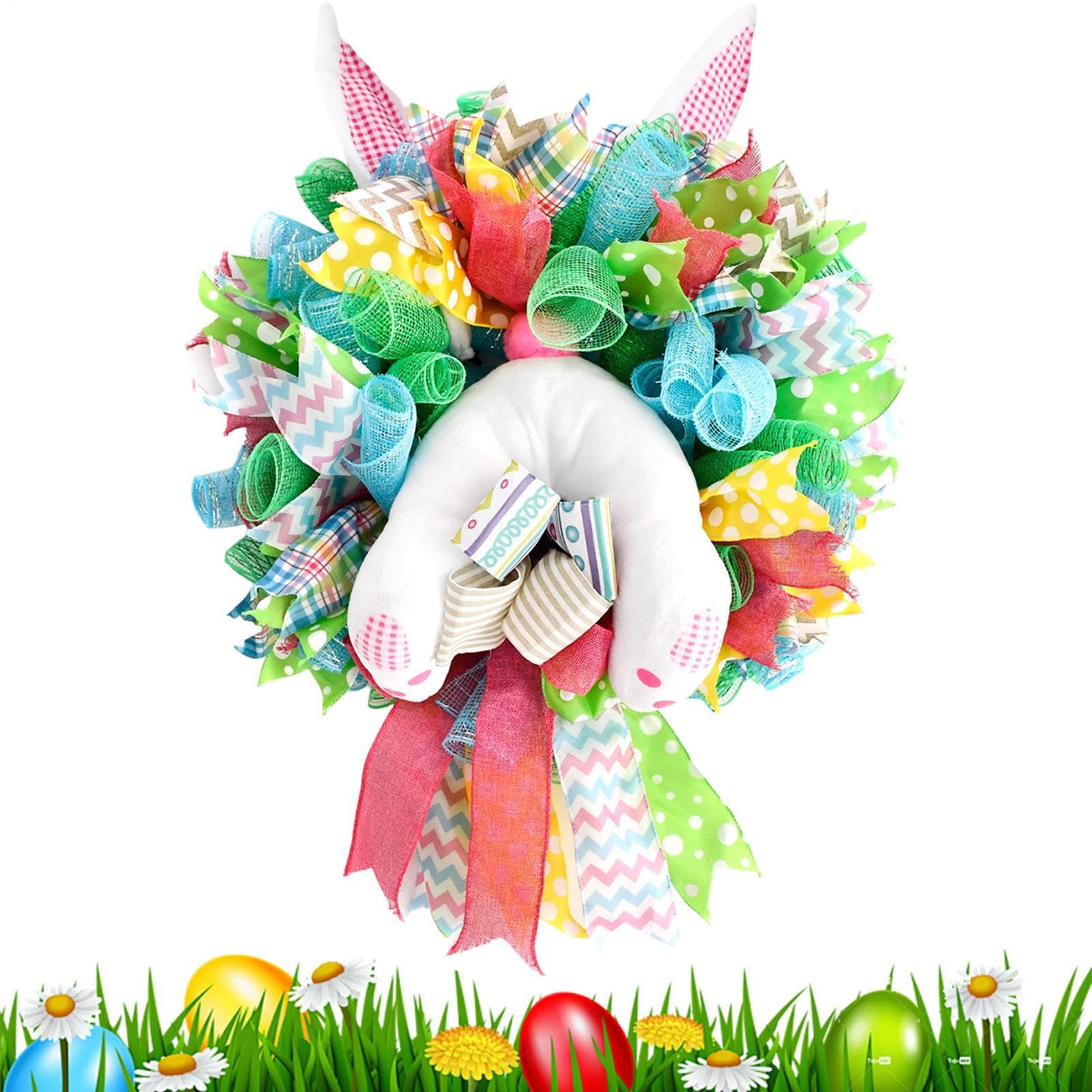 Ghirlande pasquali con coniglietti primaverili per porte d'ingresso Ghirlanda natalizia con coniglietti per esterni, salotti, camere da, cucine, matrimoni e riunioni di famiglia