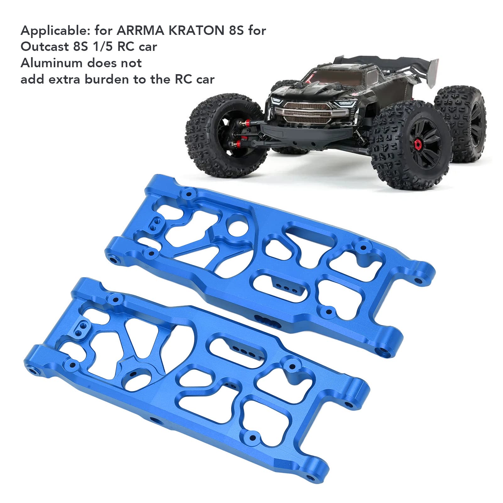 Tylne dolne ramię RC, ramię zawieszenia ze stopu aluminium, do ARRMA KRATON 8S, do Outcast 8S, skala 1/5 części do ulepszenia samochodu RC, trwałe, wysoka wydajność (niebieski)