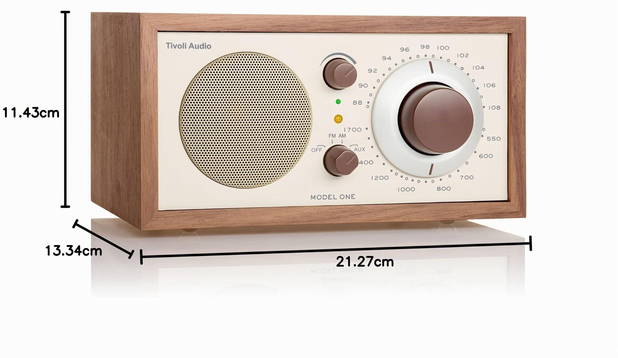 Tivoli Audio Model ONE - Poste Radio Vintage Rétro en Bois - AM / FM sur Secteur - Enceinte Transistor Design Classic pour Cuisine