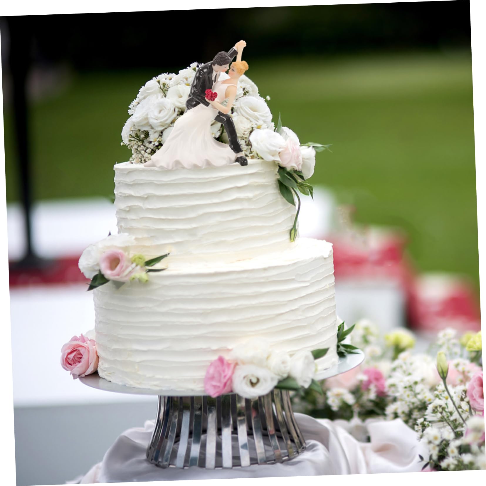 BESPORTBLE 2 Pezzi Cake Topper Sposini per Decorazione Torte Nuziali Leggero e per Matrimoni e Design e Finitura