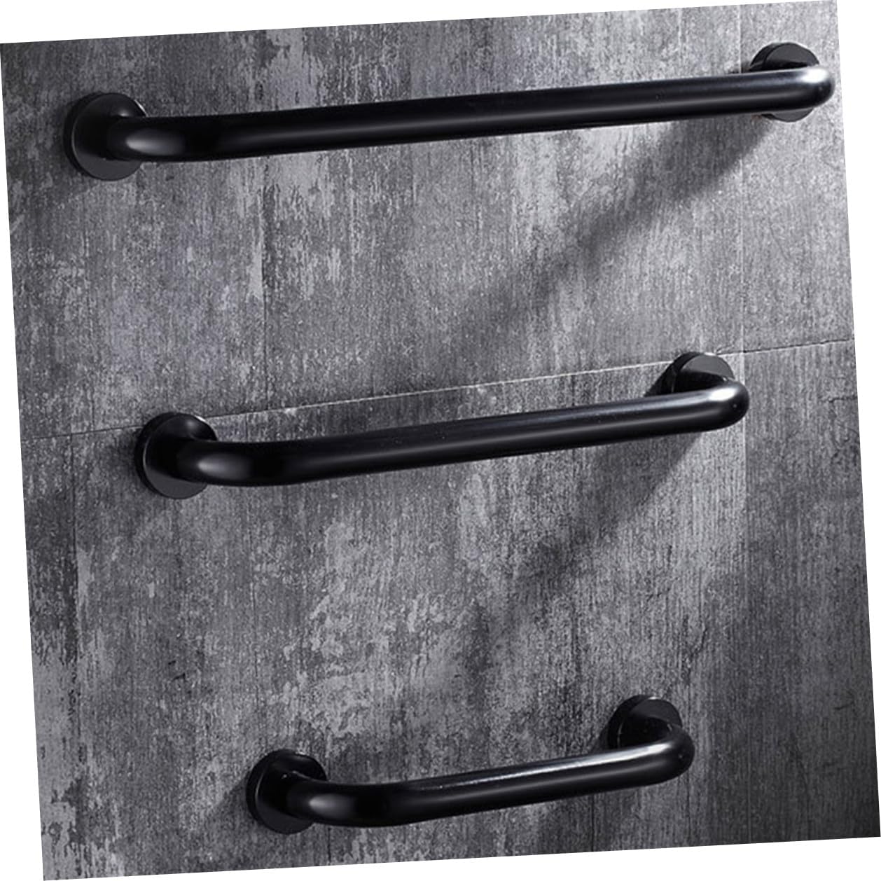 Alipis 2pcs Wall-Mounted Safety Handrails Non-Slip Bathtub Grab Bars for Elderly Bathroom Toilet Support Space Aluminum Black