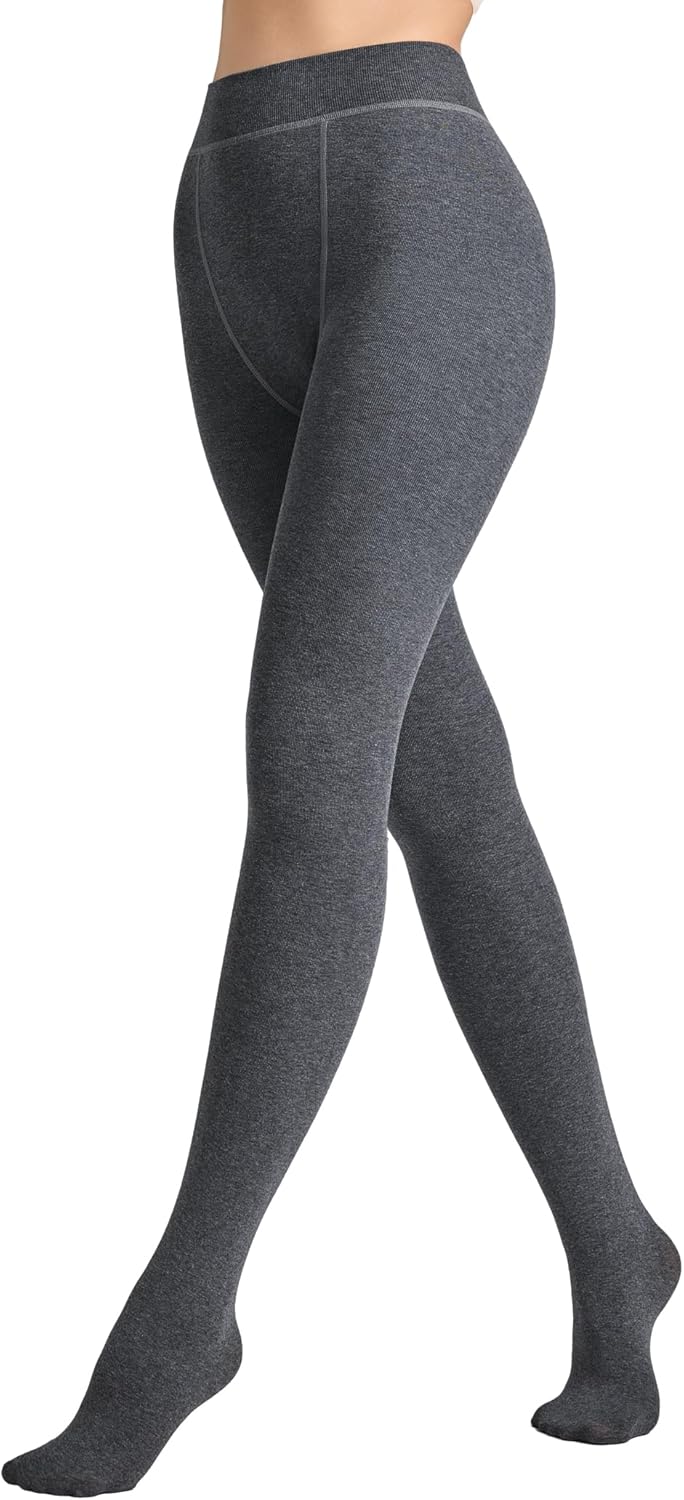 LABELLA 260D Warm Durable Sweater Tights For Winter, Cotton Fleece Lined Tights for Women