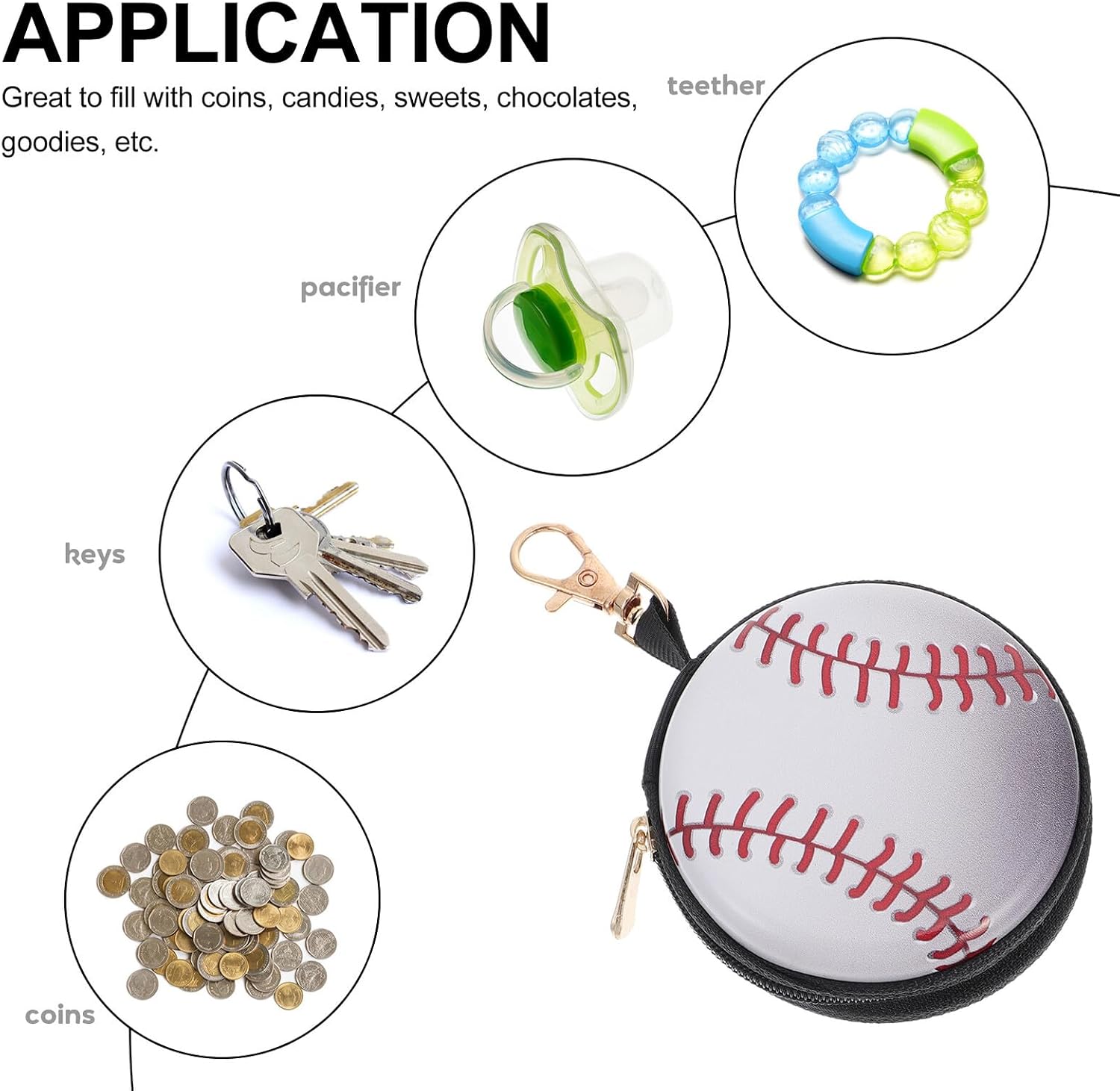 UPKOCH 2pcs Cartoon Baseball Tinplate Coin Purse Small Change Wallet for Storage