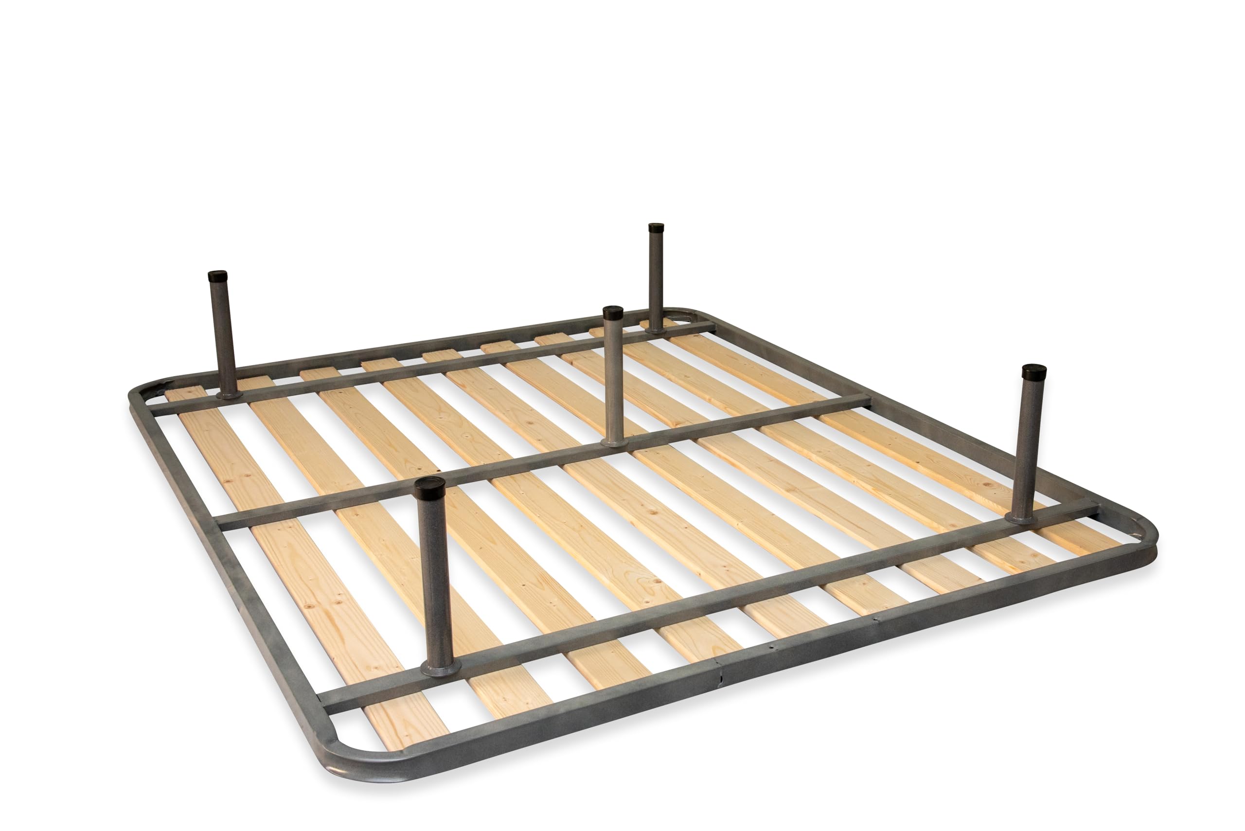 Bed Store SISTEMI RIPOSO Rete Con Tavole Matrimoniale 150X195 Ortopedica Rinforzata 5 Piedi Varie Misure (Piedi H30Cm)