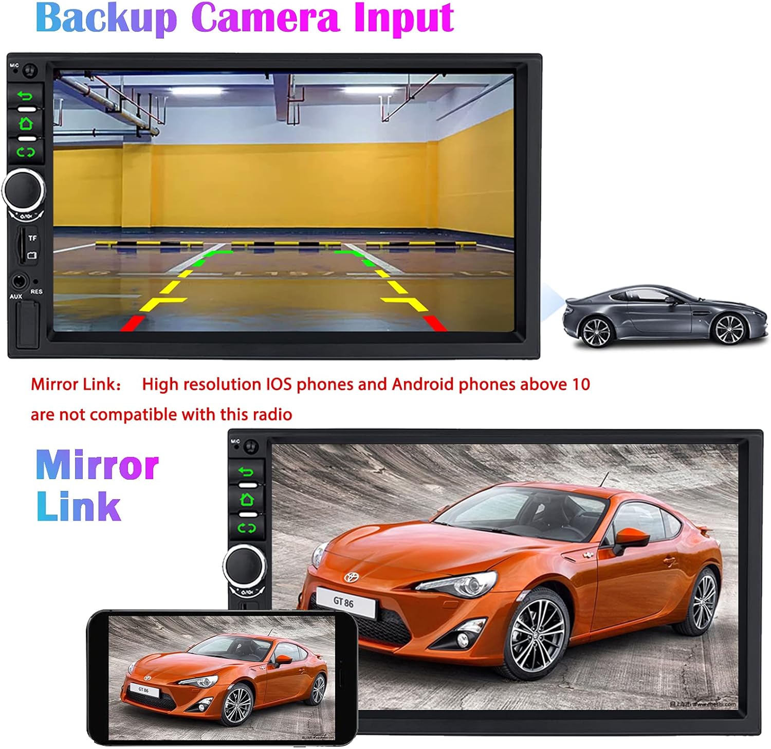 Exсluѕіvе Sресіаl Binize Car Stereo Double Din Compatible with Carplay Android Auto 7 Inch Touch Screen Indash HD Car Radio MP5 Player with Bluetooth,Support FM,AM,Mirror/Backup Camera Input/AUX-in Port/USB Port