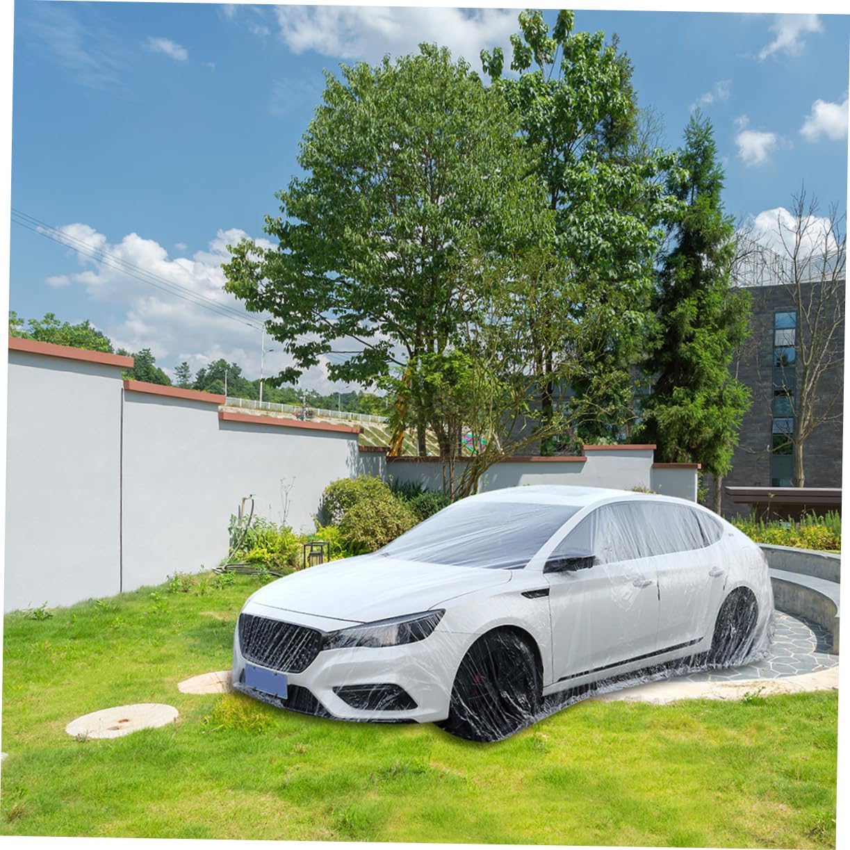 SEWOART All-Weather Car Protective Cover Disposable Pe Body Cover for Uv Rain Resistant for Outdoor Indoor Use Easy — view 3