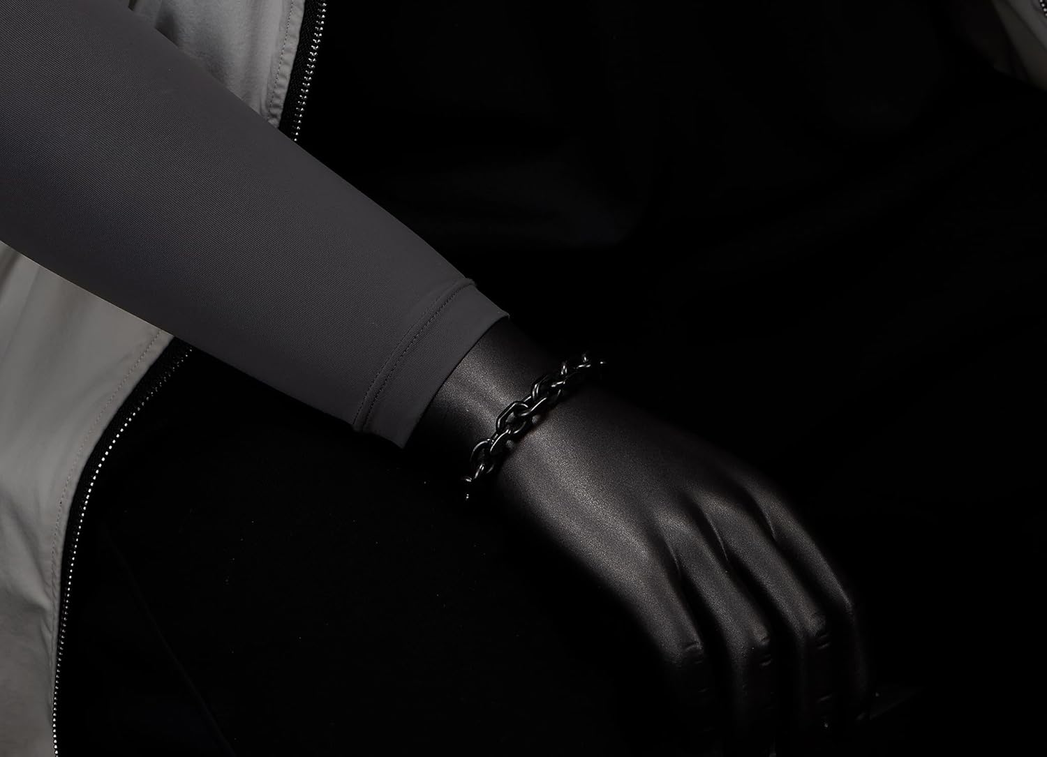 COOLSTEELANDBEYOND Men’s Black Steel Bracelet, Vintage Oxidized Chain Link Toggle Clasp, Punk Biker Jewelry Accessory - Image 2