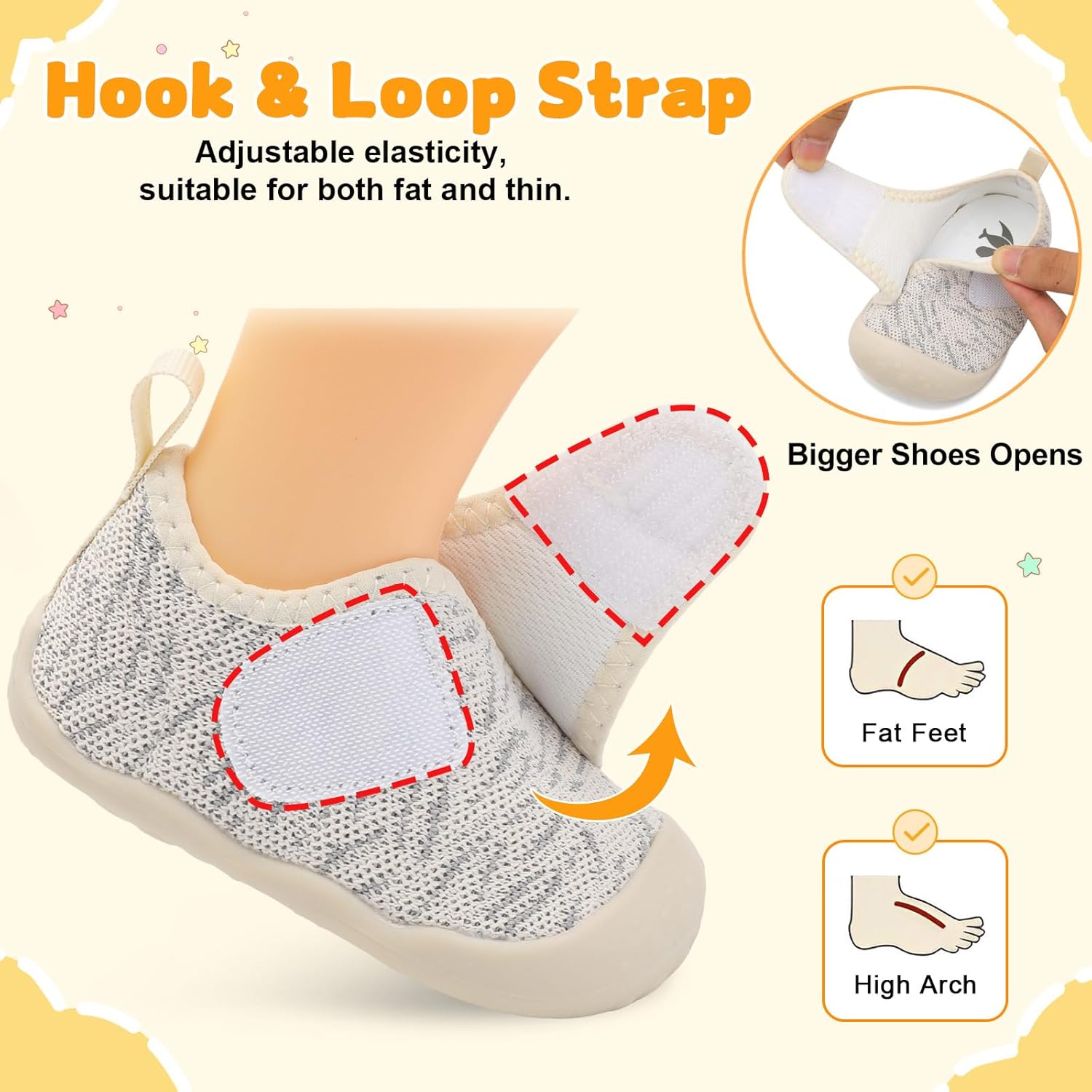 FEETCITY Baby First Walking Shoes Wide Baby Shoes Infant Sneakers Newborn Crib Shoe Barefoot Lightweight Slip On Shoe - Image 6